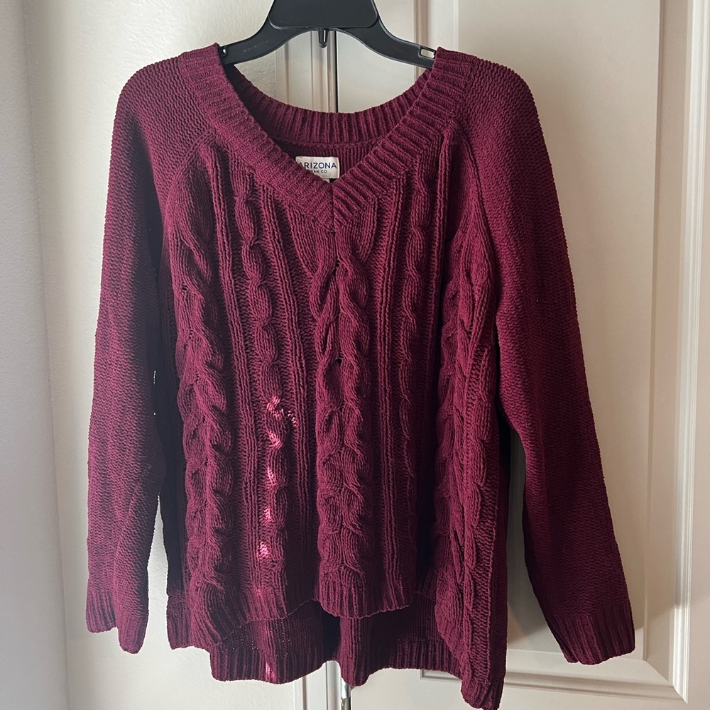Burgundy knit sweater